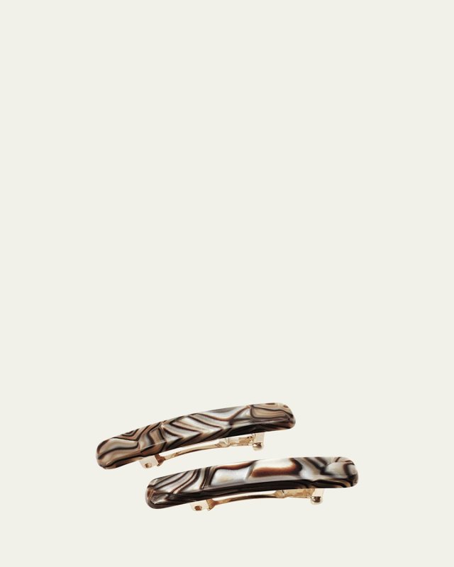 Mini Classic Rectangle Barrettes, Set of 2
